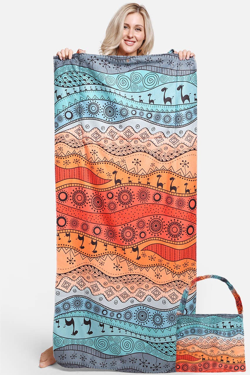 Desert Theme Print Beach Towel Bag