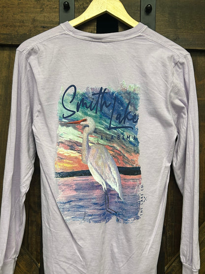 Long Sleeve Tee Smith Lake Crane - The Lake Co.