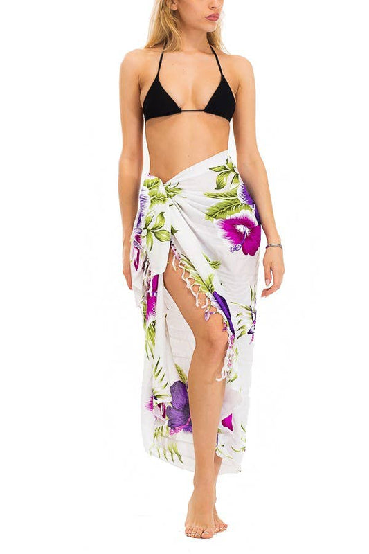 Tropical Blossom Hibiscus Beach Pool Sarong