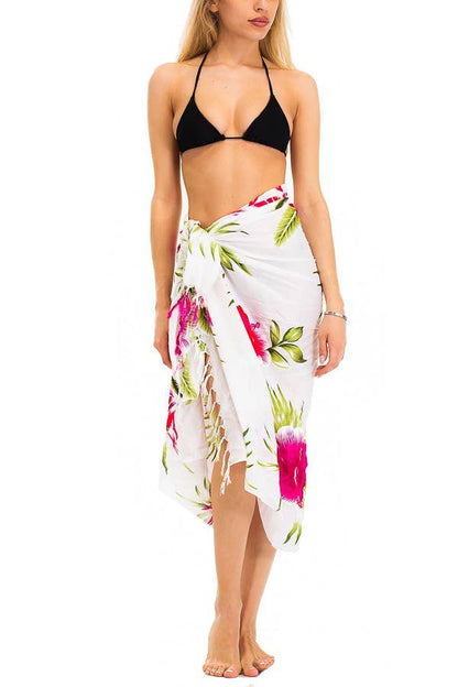 Tropical Blossom Hibiscus Beach Pool Sarong