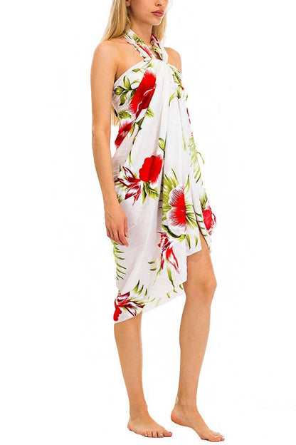 Tropical Blossom Hibiscus Beach Pool Sarong