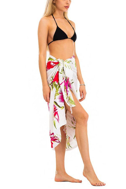 Tropical Blossom Hibiscus Beach Pool Sarong