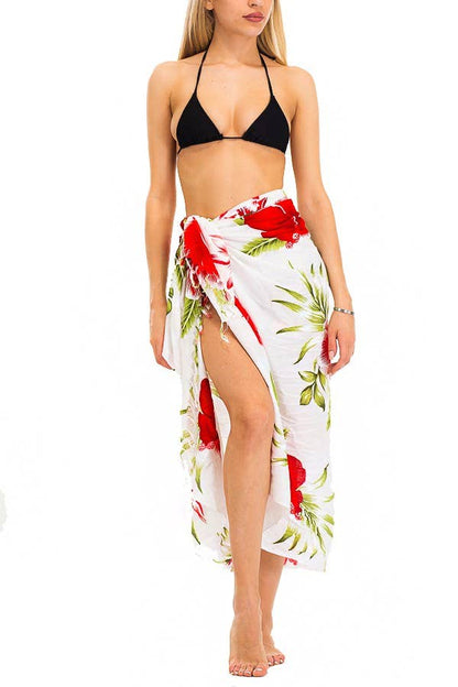 Tropical Blossom Hibiscus Beach Pool Sarong