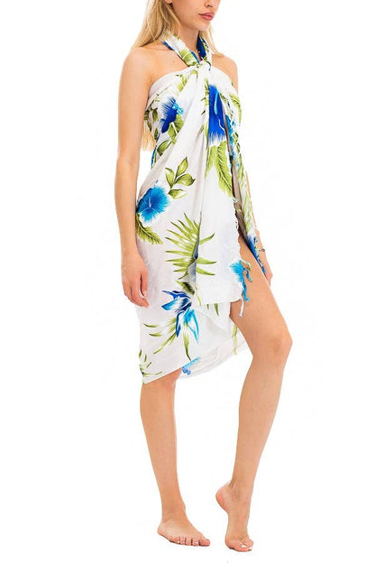 Tropical Blossom Hibiscus Beach Pool Sarong