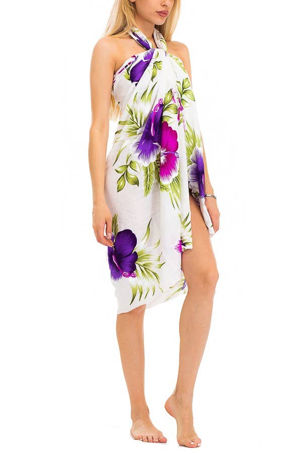 Tropical Blossom Hibiscus Beach Pool Sarong