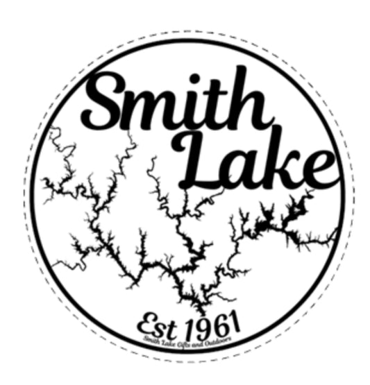 Sticker Smith Lake Map - Black 3.5"