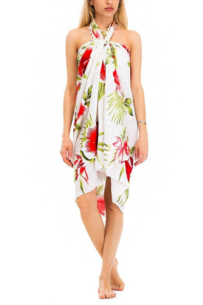 Tropical Blossom Hibiscus Beach Pool Sarong