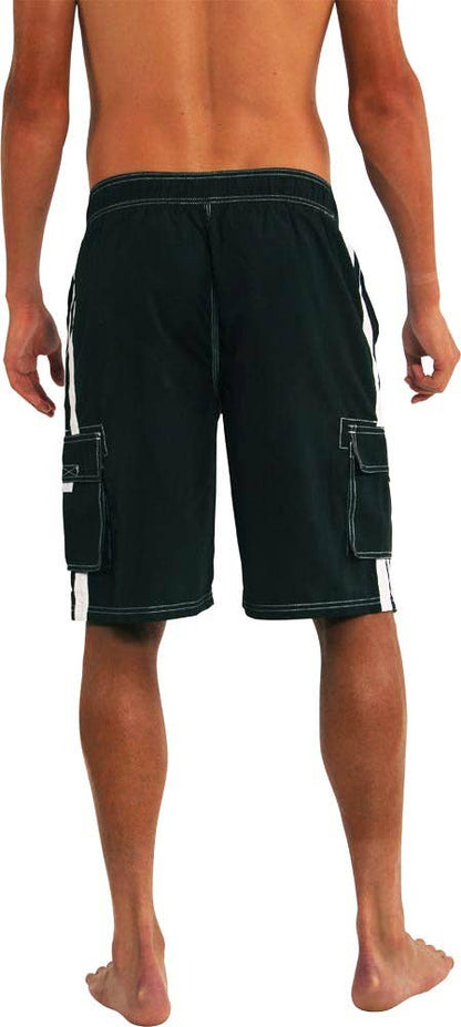 Norty Men Big Sizes 2X-5X Cargo Swim Suit Trunks 39962 Black