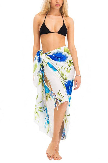 Tropical Blossom Hibiscus Beach Pool Sarong