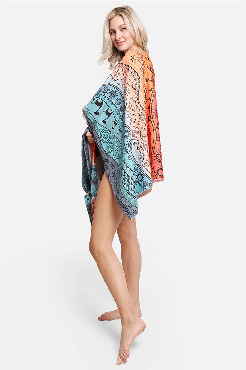 Desert Theme Print Beach Towel Bag