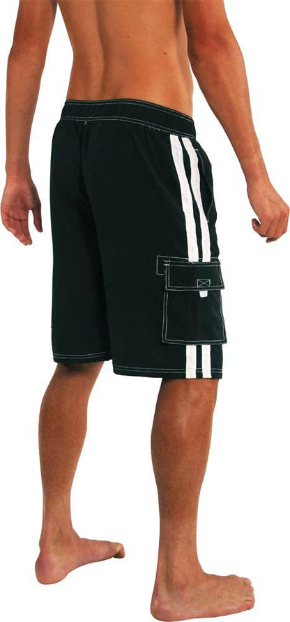 Norty Men Big Sizes 2X-5X Cargo Swim Suit Trunks 39962 Black