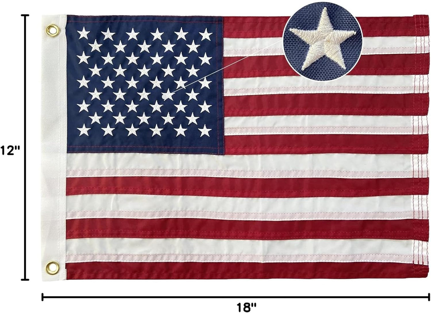 American Flag 12x18 Boat Flags Outdoor Heavy Duty in USA