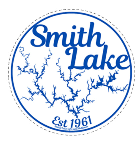 Sticker Smith Lake Map - Blue 3.5"