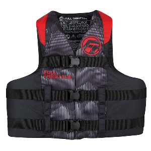 Full Throttle Adult Nylon Life Jacket - S/M - Red/Black