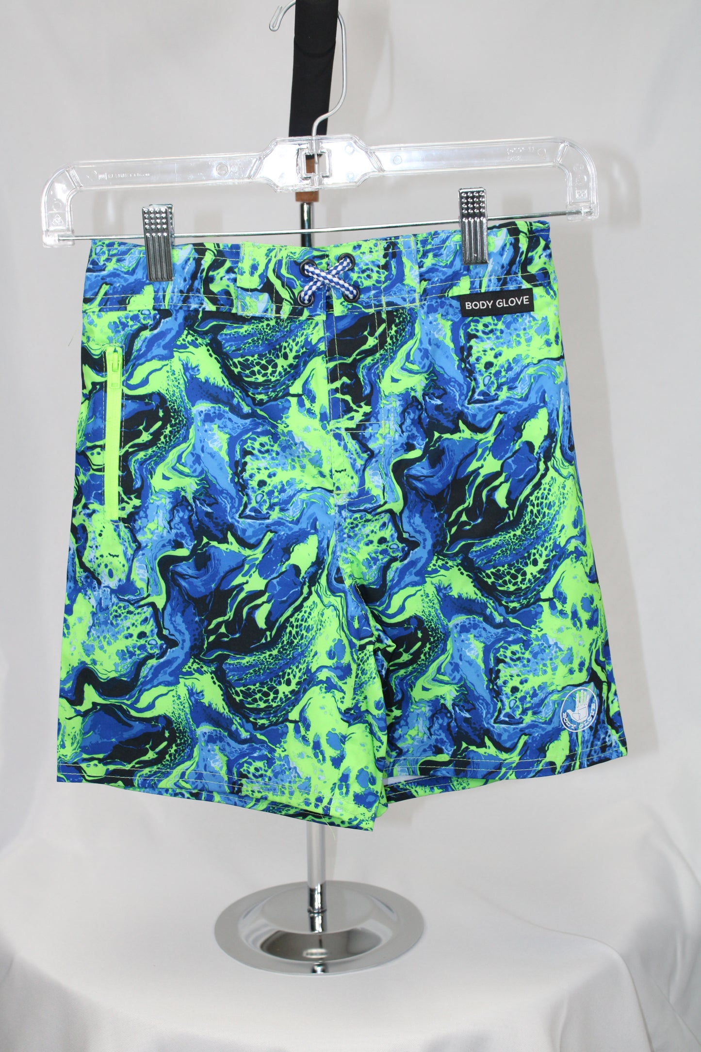 Body Glove Boys Swim Trunks 4-7 Blue/Lime