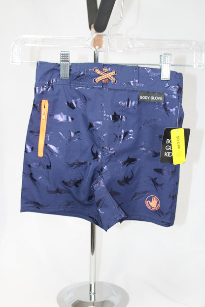 Body Glove Boys Swim Trunks 4-7 Navy Shark Print