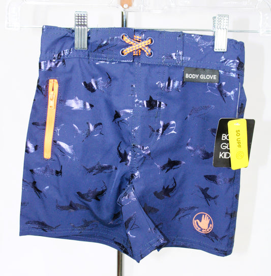 Body Glove Boys Swim Trunks 4-7 Navy Shark Print