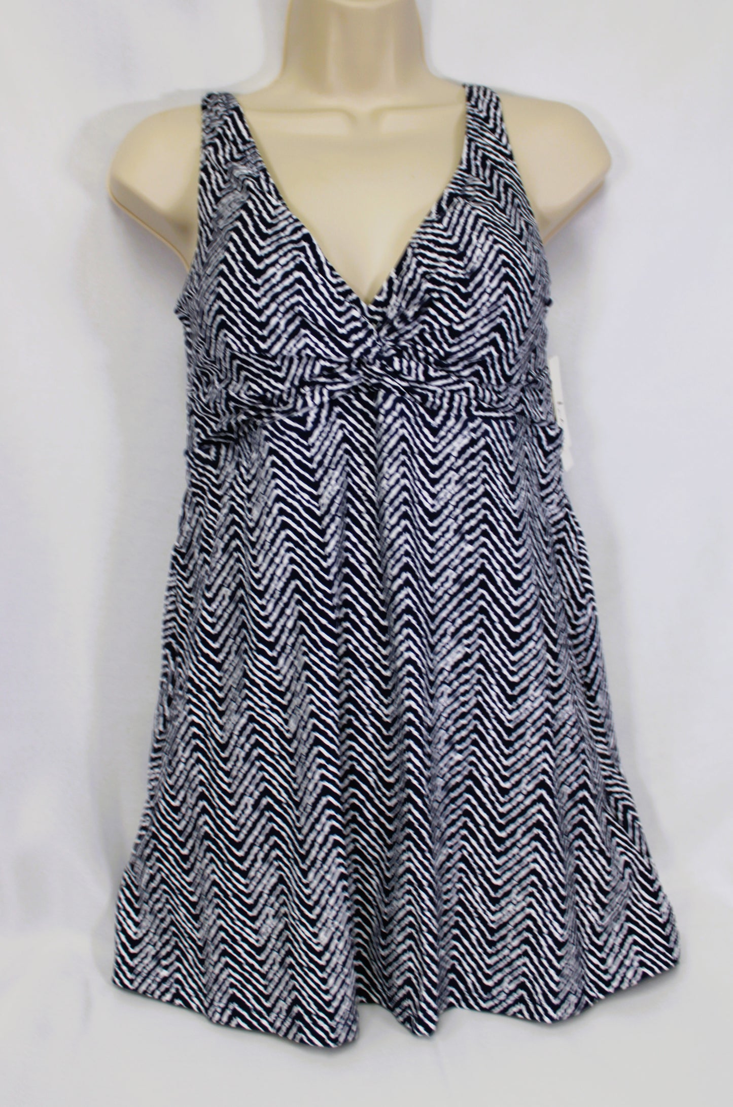 Women's Leilani Swim dress Navy and White pattern