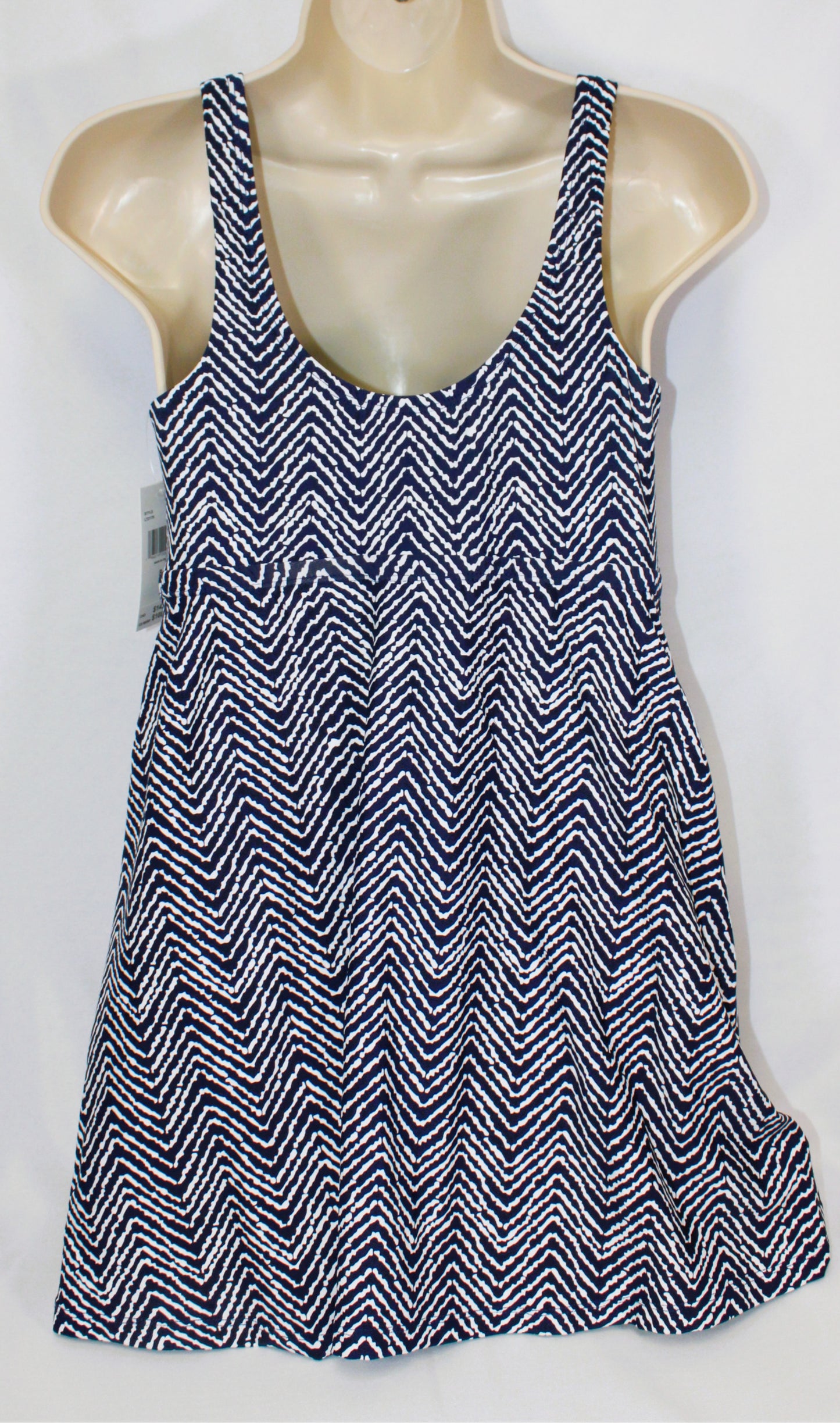 Women's Leilani Swim dress Navy and White pattern