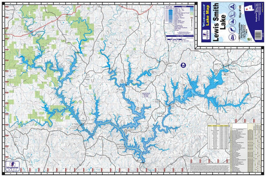 Lewis Smith Lake Waterproof Map