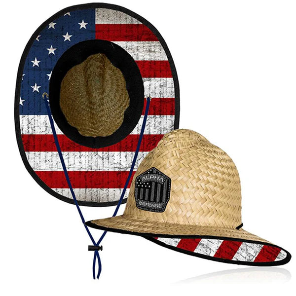 SA Straw Ladder Hat | American Flag