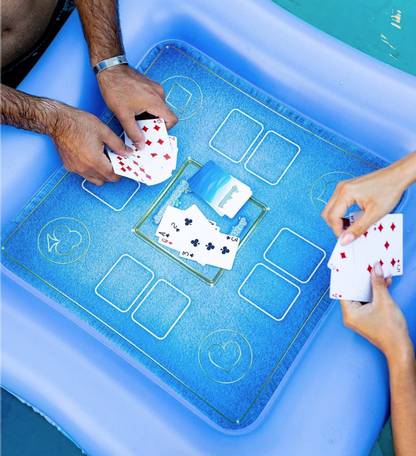 Floating Inflatable Game Table and Waterproof Playing Cards  - 28 x 28"