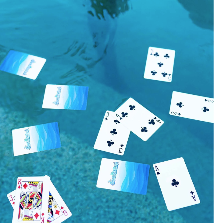 Floating Inflatable Game Table and Waterproof Playing Cards  - 28 x 28"