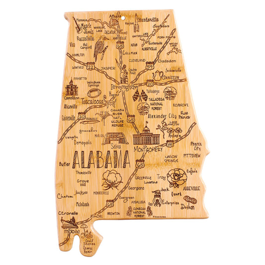 Destination Alabama State-Shaped Serving & Cutting Board