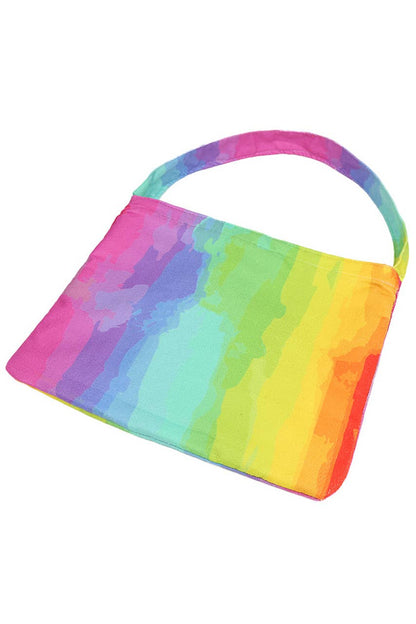 Rainbow Print Beach Towel Bag