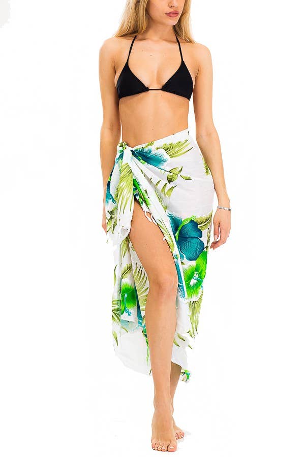 Tropical Blossom Hibiscus Beach Pool Sarong