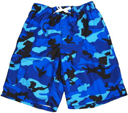 Norty Mens Big Sizes 2X-5X Cargo Swim Suit Trunks 41575 Blue