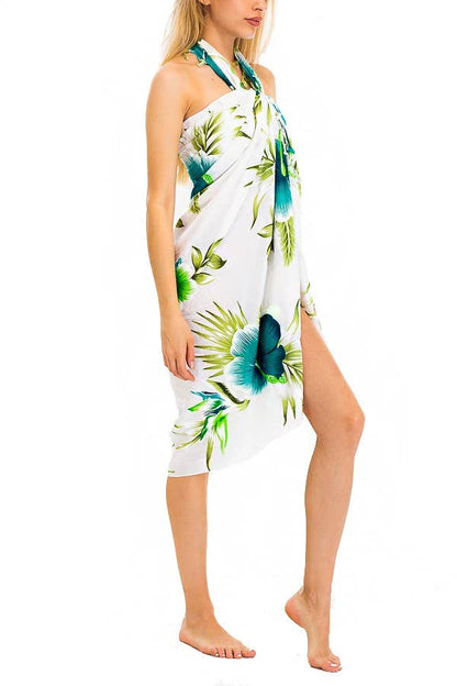 Tropical Blossom Hibiscus Beach Pool Sarong