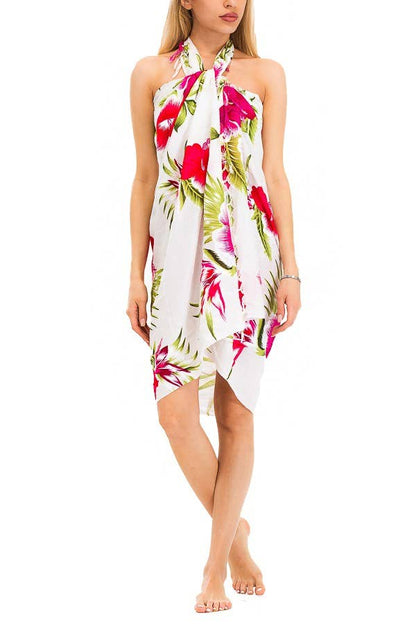 Tropical Blossom Hibiscus Beach Pool Sarong