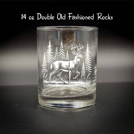 Deer in a Forest 14 oz Double Old Fashioned