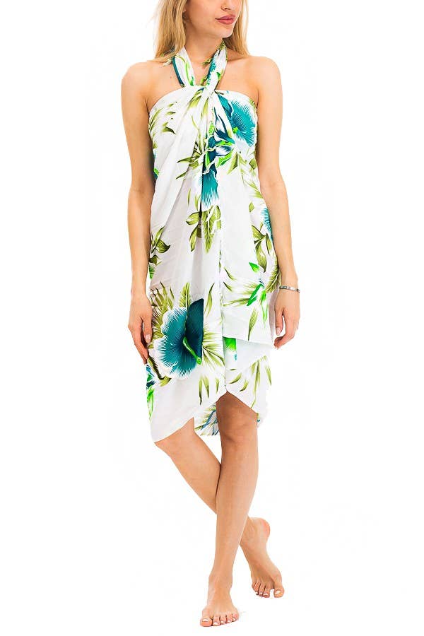 Tropical Blossom Hibiscus Beach Pool Sarong